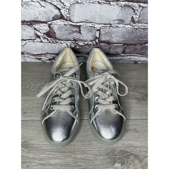 Sam Edelman Ethyl Silver Leather Casual Lace Up Sneakers Women Sz 4M US/36EU - Picture 4 of 16